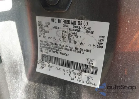 2006 Ford F-250 Xl/Xlt из США, поврежденный, VIN 1FTSF21P26EB85050